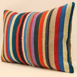 Handmade Lumbar Kilim Pillow 14x20 Inch(35x50 cm Bohoturkish Kilim Pillowcover Chair Small Oblong Cushion Cover Tribal Pillow 4Bef-63 - thumbnail 3