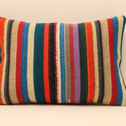 Handmade Lumbar Kilim Pillow 14x20 Inch(35x50 cm Bohoturkish Kilim Pillowcover Chair Small Oblong Cushion Cover Tribal Pillow 4Bef-63 - thumbnail 2