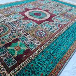 Handwoven Wool Mamluk Rug Traditional Afghan Rug - 9.8 X 6.8 Ft - thumbnail 3