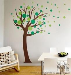 Polka Dots Wall Decal, Circles Kids Decal Tree Nursery Vinyl Decal Sticker Baby Room Art Decor - thumbnail 3
