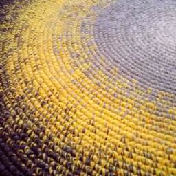 Handmade Round Wool Rug Modern Scandinavian Style, Custom Colors - thumbnail 3