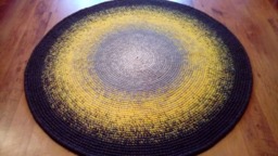Handmade Round Wool Rug Modern Scandinavian Style, Custom Colors - thumbnail 1
