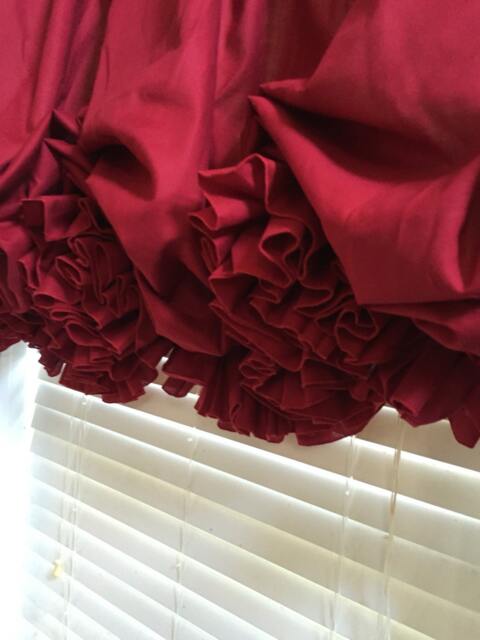 Deep Red Double Ruffle Balloon Curtain - image 1