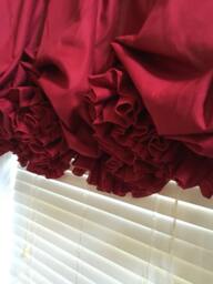 Deep Red Double Ruffle Balloon Curtain - thumbnail 1