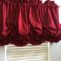 Deep Red Double Ruffle Balloon Curtain - thumbnail 3
