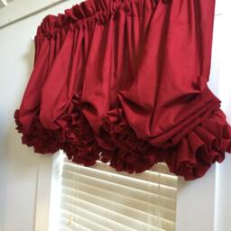 Deep Red Double Ruffle Balloon Curtain - thumbnail 2