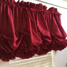 Deep Red Double Ruffle Balloon Curtain - thumbnail 4