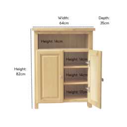 Solid Oak Shoe Cabinet - Rustic Hand-Oiled Hallway Storage Unit - thumbnail 3
