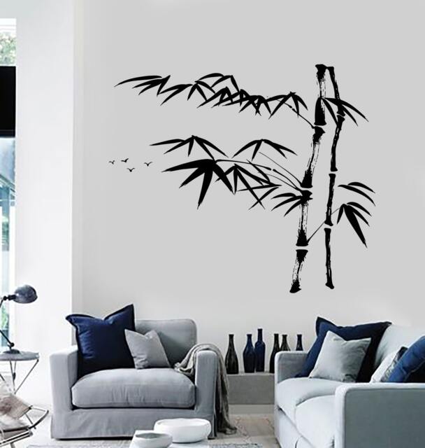 Wall Decal Tree Bamboo Bird Bedroom Vinyl Sticker Art Mural 1438Dz - image 1
