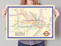 London Subway Underground Poster - Harry Beck's Tube Map Vintage Print 1933 Antique British Map Retro - thumbnail 1