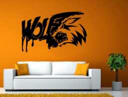 Wolf Coyote Dog Howling At The Moon Graphic Wall Window Vehicle Sticker Decal Vinyl Fathead Mural Decor L2076 - thumbnail 1