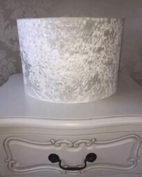 Handmade Lampshade in A Beautiful Cream/Ivory Colour Velvet Fabric, Various Sizes Available, Ceiling Or Table Floor Lamp Options - thumbnail 1