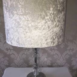 Handmade Lampshade in A Beautiful Cream/Ivory Colour Velvet Fabric, Various Sizes Available, Ceiling Or Table Floor Lamp Options - thumbnail 2