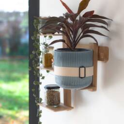 Modular & Elegant Wall Storage With Small Shelves Flower Pot Holder To Organize Your Walls Made in France - thumbnail 2