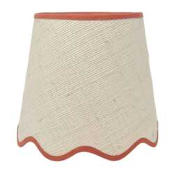 Raffia Lampshade - Tapered Natural Scalloped Edges Trim Colours Clip On, Lamp Or Pendant Light - thumbnail 3