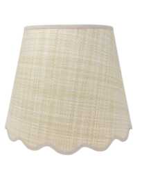 Raffia Lampshade - Tapered Natural Scalloped Edges Trim Colours Clip On, Lamp Or Pendant Light - thumbnail 1