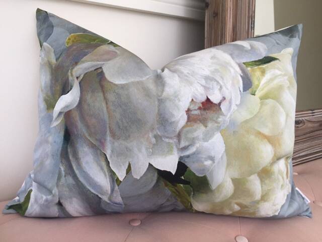 Decorative Pillow Cover in Peonia Grande Zinc, Designers Guild - image 1