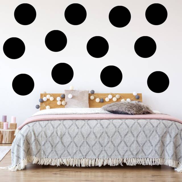 Girly Wall Art Polka Dots Nursery Decals - Pack Of 12 Peel & Stick Playroom Decor Stickers - Choose Color - image 1