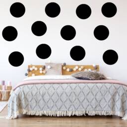 Girly Wall Art Polka Dots Nursery Decals - Pack Of 12 Peel & Stick Playroom Decor Stickers - Choose Color - thumbnail 1