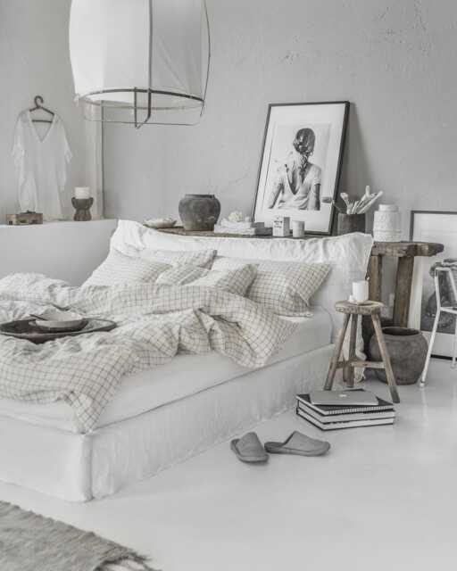 Charcoal Grid Linen Duvet Cover Set - 3 Piece Queen King Bedding Windowpane Stonewashed Linen, Soft Breathable Pattern - image 1