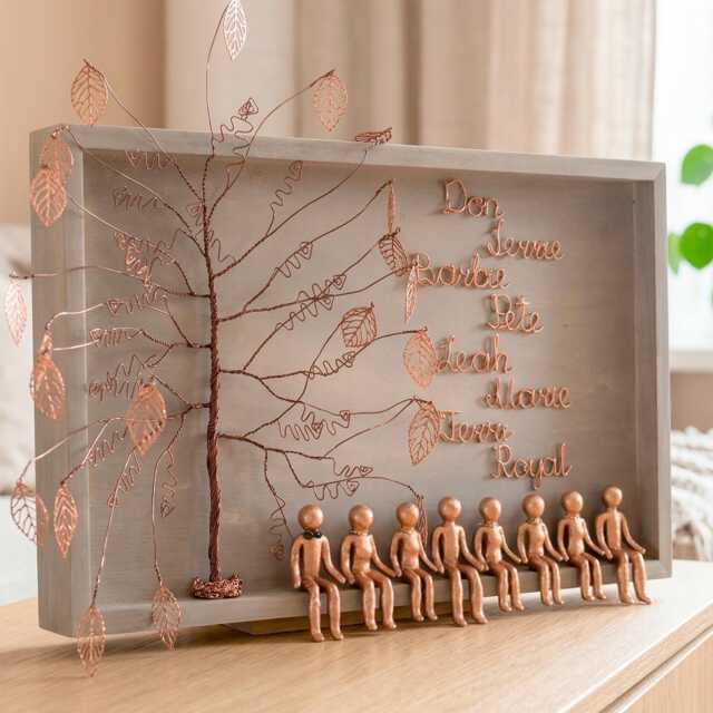 8Th 19Th Bronze Anniversary 8 19 21 Year Wedding Custom Metal Family Tree Gift Wife Husband Men Her Mom Daughter Son Mother Great Grandma - image 1
