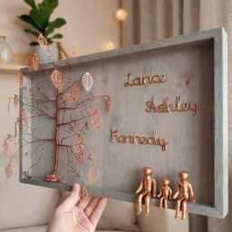 8Th 19Th Bronze Anniversary 8 19 21 Year Wedding Custom Metal Family Tree Gift Wife Husband Men Her Mom Daughter Son Mother Great Grandma - thumbnail 3