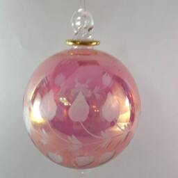 Engraved Purple Blown Glass Christmas Ornament - Holiday Decor - thumbnail 2