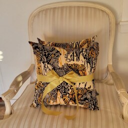Kuwaha Home Animal Print Decorative Pillow Cover, Set Of 2, Beige, Black, Yellow - thumbnail 2