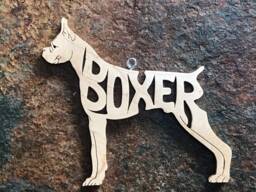 Boxer New Dog Ornament Wooden Hand Cut Christmas Tree Decoration