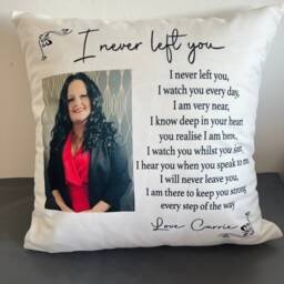 Personalised Memorial Keepsake Cushion Of A Loved One , I Never Left You , Cuddle Gift , in Loving Memory , Heaven - thumbnail 2