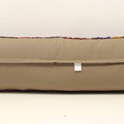 Handmade Wool Kilim Lumbar Pillow Cover, 12x48 Inch - thumbnail 4