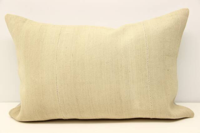 Turkish Kilim Lumbar Pillow Cover, Vintage Wool & Cotton - 16x24 Inch - image 1