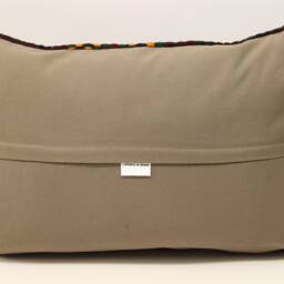 Turkish Kilim Lumbar Pillow Cover, Vintage Wool & Cotton - 16x24 Inch - thumbnail 4