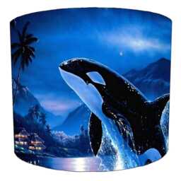 Killer Whale Orca Drum Lampshade For Ceiling Light Pendants Or Table Lamp Bases - thumbnail 3