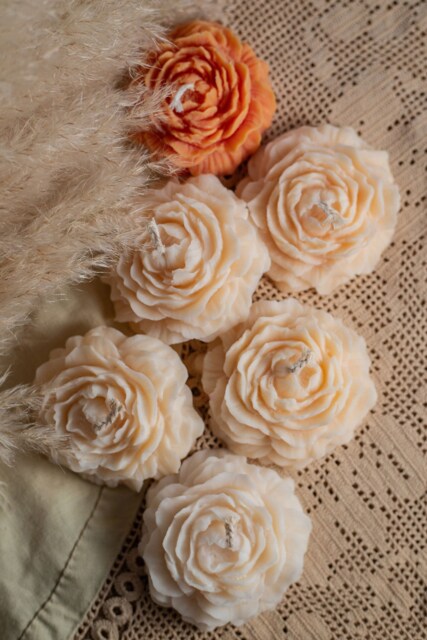 Handmade Peony Soy Wax Candle Scented Home Decor - image 1