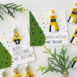 Cornish Christmas Card With Fused Glass Snowman Decoration, Cornwall - thumbnail 2