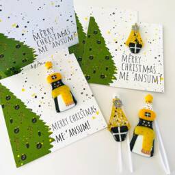 Cornish Christmas Card With Fused Glass Snowman Decoration, Cornwall - thumbnail 1
