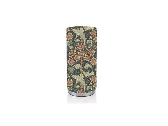Handmade William Morris Floral Nightlight, Chrome Base Pad Lamp