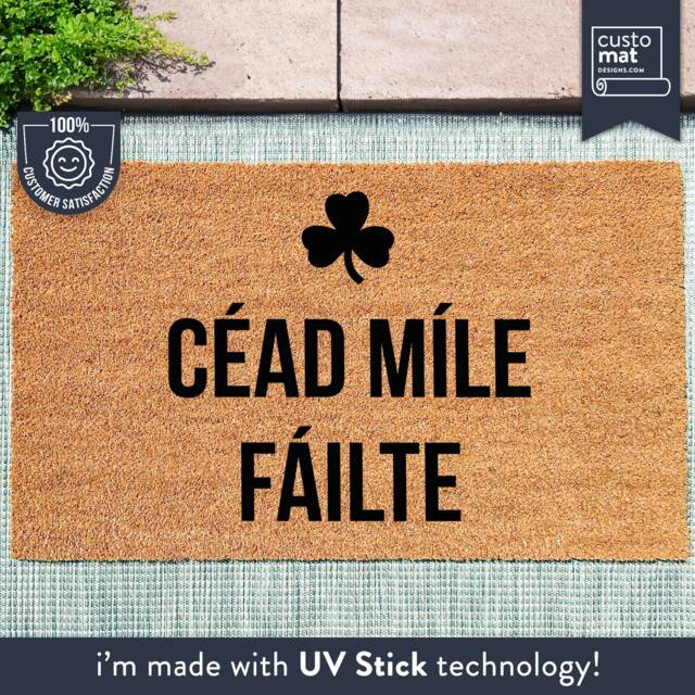 C??ad M??le F??ilte - Irish Welcome Mat A Thousand Welcomes Custom Coir Doormat Home Decor - image 1