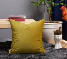 Mustard Yellow Velvet Pillow Cover, Custom Lumbar Cushion