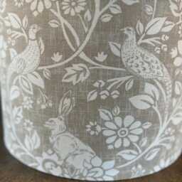 Heathland, Linen Hares & Pheasants. Drum Lamp, Pendant Shade - thumbnail 4