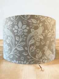 Heathland, Linen Hares & Pheasants. Drum Lamp, Pendant Shade - thumbnail 1