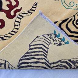 4??7 Ft Handmade Pictorial Tiger Rug, Carpet For Kids Room - thumbnail 4