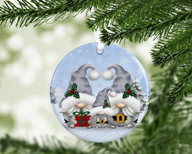 Gonk Gonks Christmas Personalised Kids Gift Present Keepsake Novelty Bauble Tree Xmas Couple Boyfriend Girlfriend Family - image 1