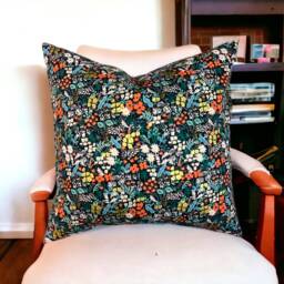 Rifle Paper Co Bon Voyage Meadow in Black Fabric Pillow Cover - thumbnail 2