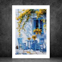 Alfresco Med - Wall Print Abstract Art Flowers Gift Idea Bespoke Poster A5 A4 A3 Framed Or Unframed - thumbnail 2