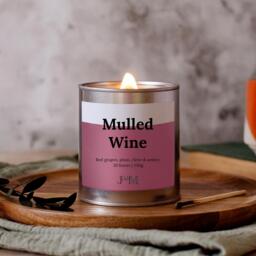 Mulled Wine Wood Wick Candle, Christmas Fragrance Candle Gift Crackle