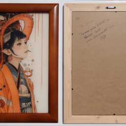 Framed Japanese Geisha Diptych - Acrylic Glass Art, Golden Wood Frame Ds0700 - thumbnail 4