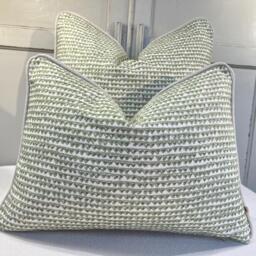 Cushions Made in Fermoie Mendip Mid Green Neutral Cotton Cushion Pillow Throw Cover - thumbnail 1
