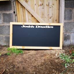 Personalized Outdoor Chalkboard Natural Wood Frame, Kids Playhouse Accessory - thumbnail 2